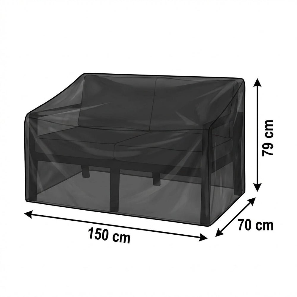 Heavy Duty 2 Seater Bistro Set Cover – Black – Polyethylene – Outdoor Furniture Protection