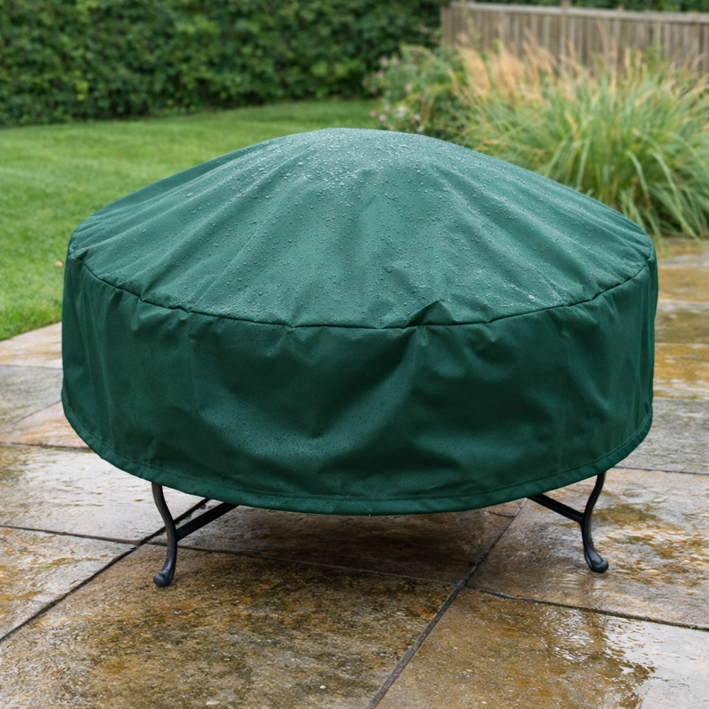 Large Firepit Cover – Green – Heavy Duty Weather Protection – Outdoor Use