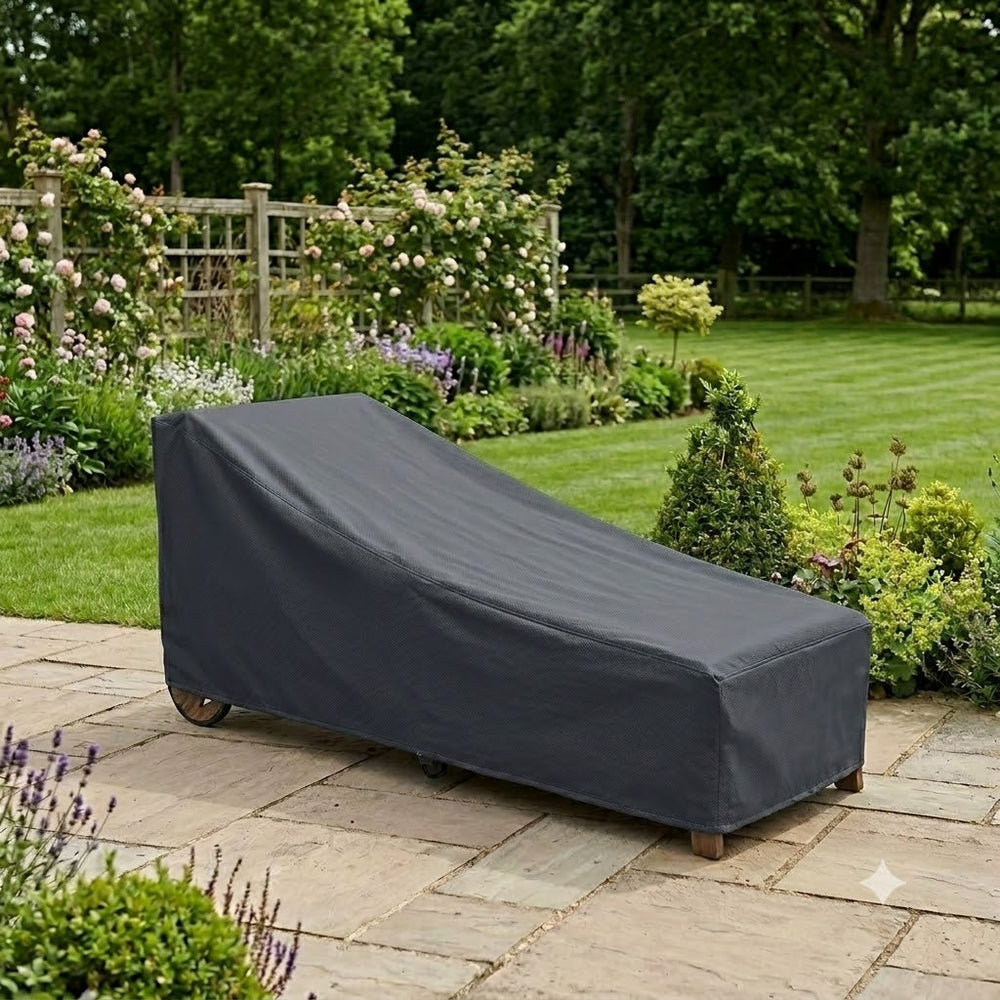 Sun Lounger Cover – Large Charcoal – Heavy Duty UV Protection – Outdoor Furniture