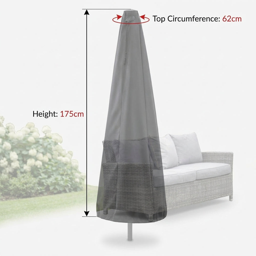 Large Parasol Cover – Charcoal – Durable Polyester – Outdoor Protection