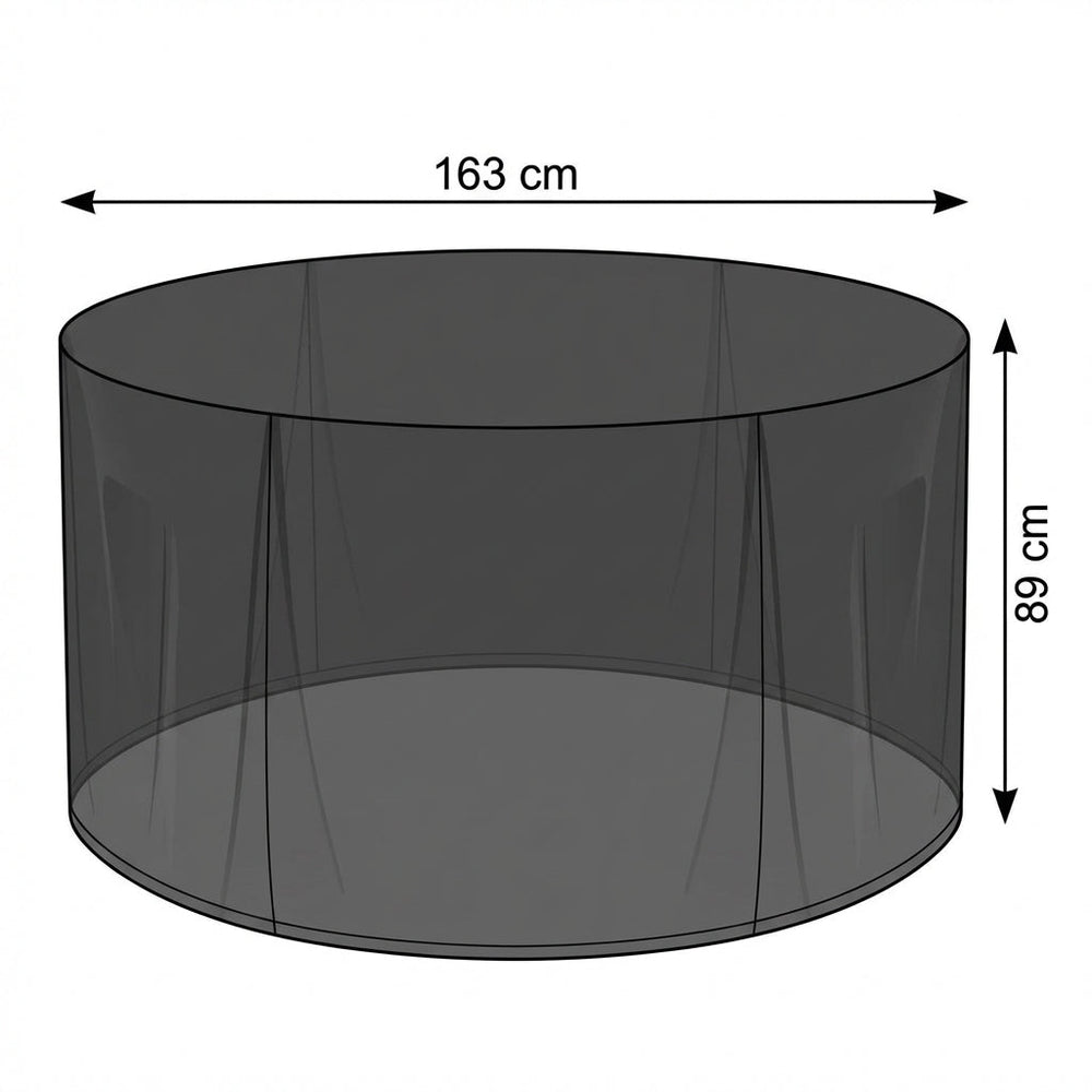 Round Furniture Set Cover – Black – Heavy Duty Polyethylene – Outdoor Protection