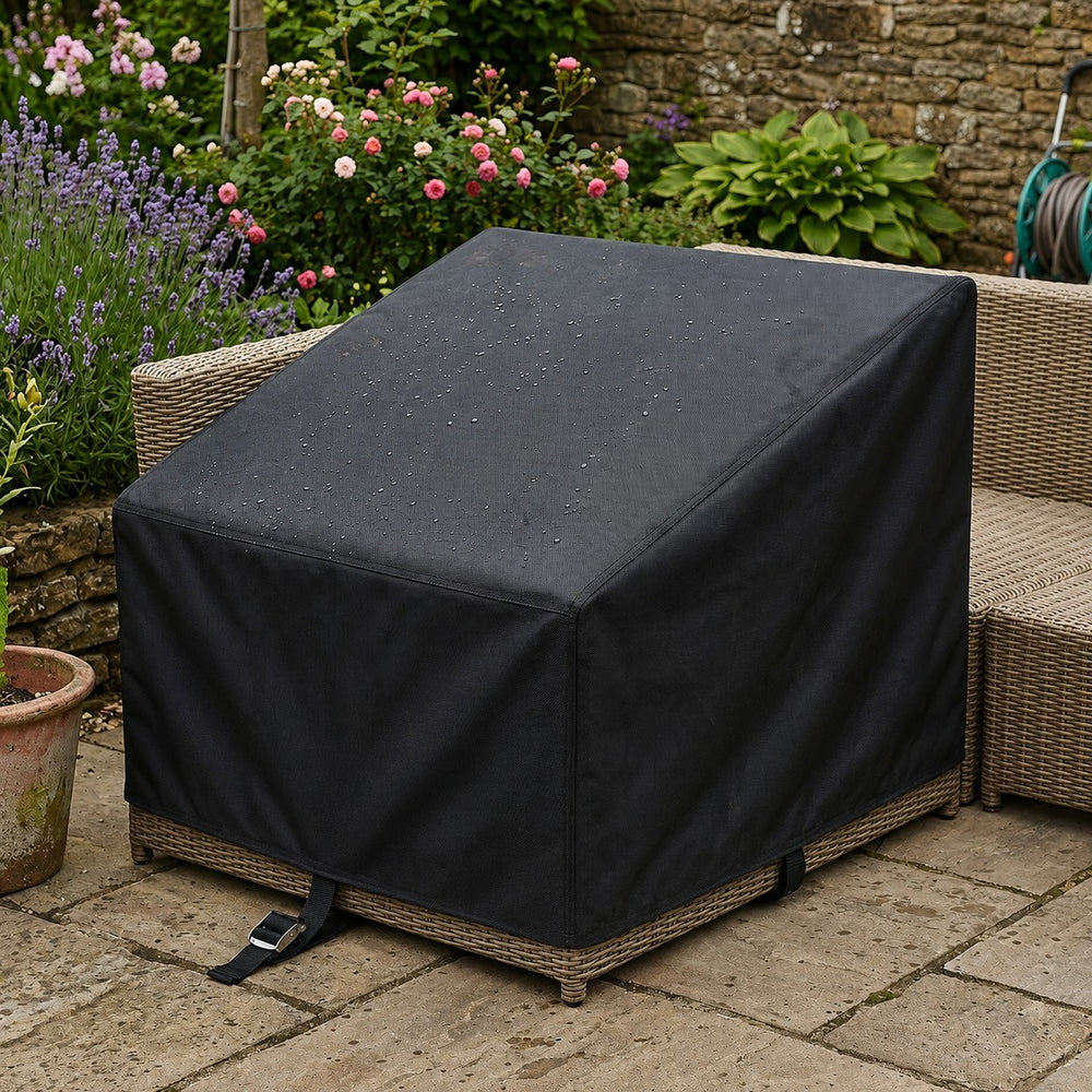 Large Outdoor Sofa Cover – Black – Super Tough Waterproof – Garden Furniture Protection