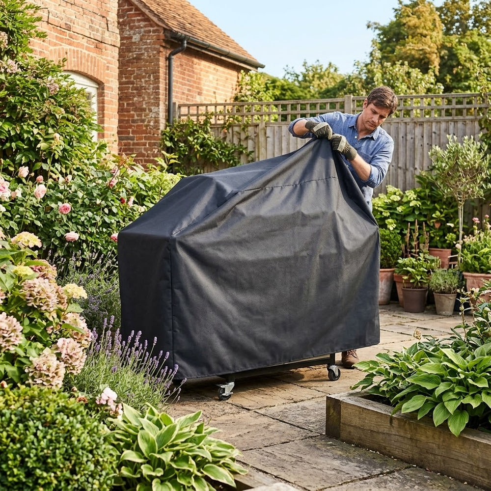 Large Barbecue Cover – Black – Heavy Duty Waterproof – Outdoor Protection