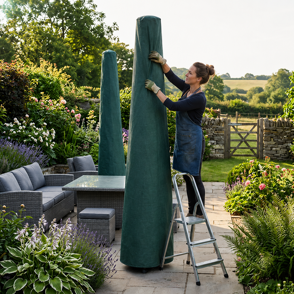 Parasol Cover – Extra Large Green – Heavy Duty Weather Protection
