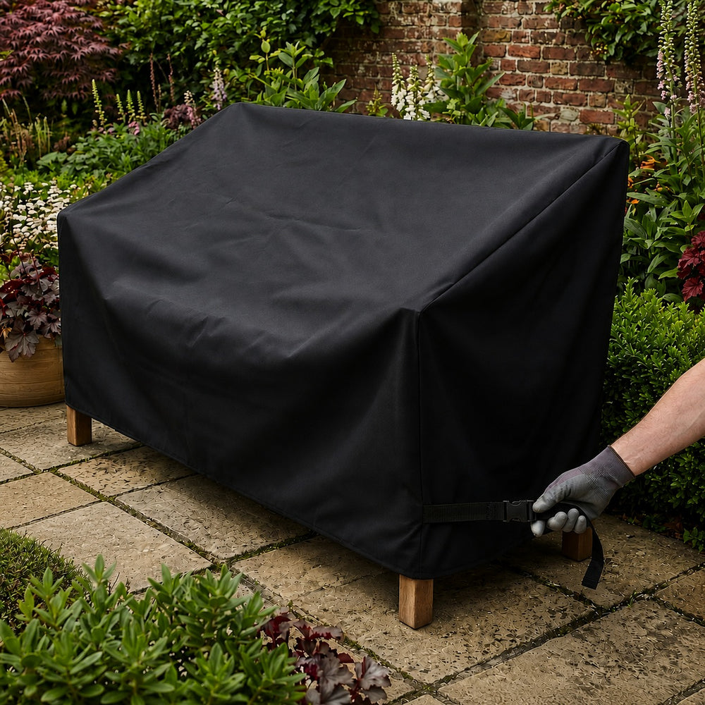 Heavy Duty 3-4 Seater Bench Cover – Black – Polyethylene – Outdoor Protection