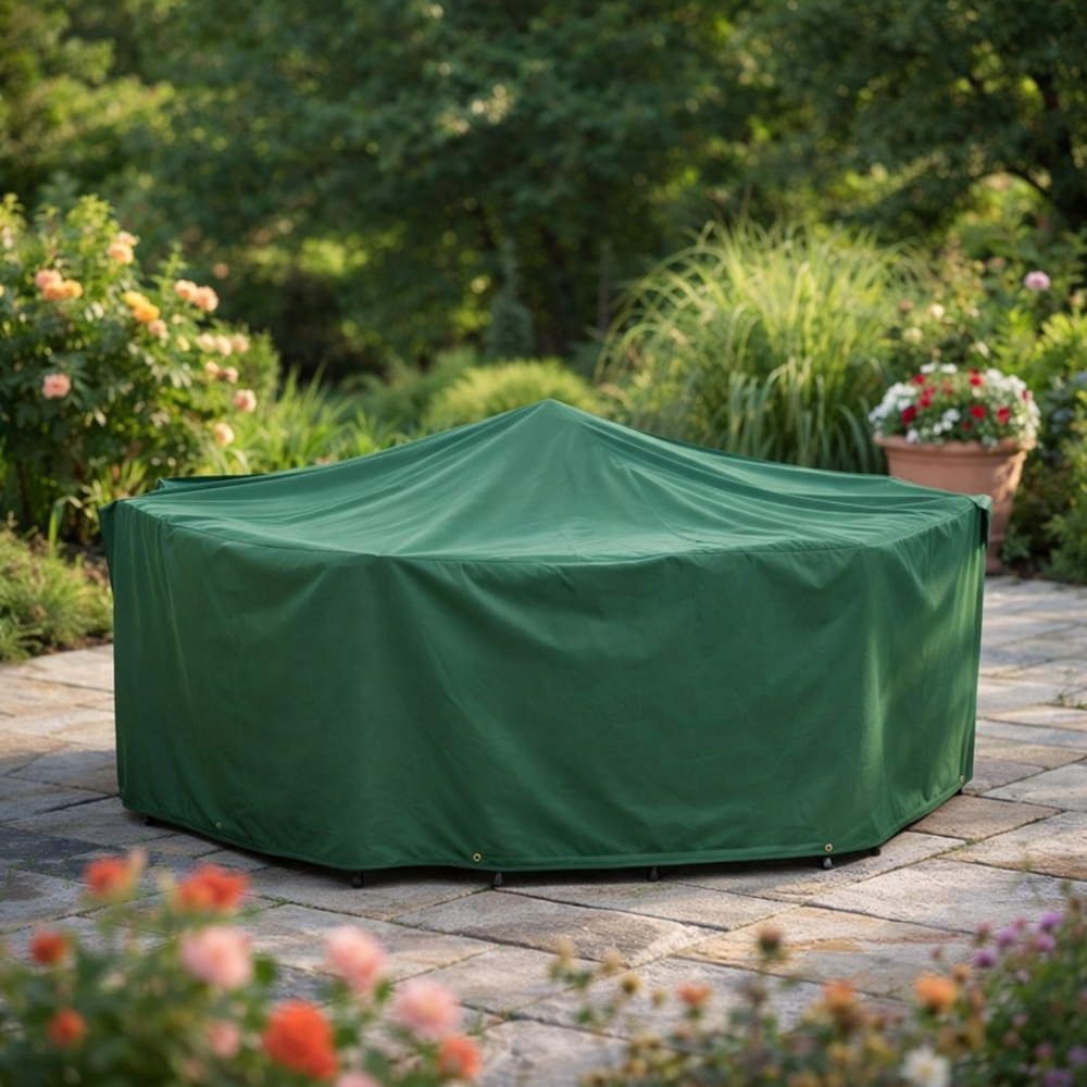 Rectangular Table Cover – 8 Seat Green – Heavy Duty Protection – Outdoor Use