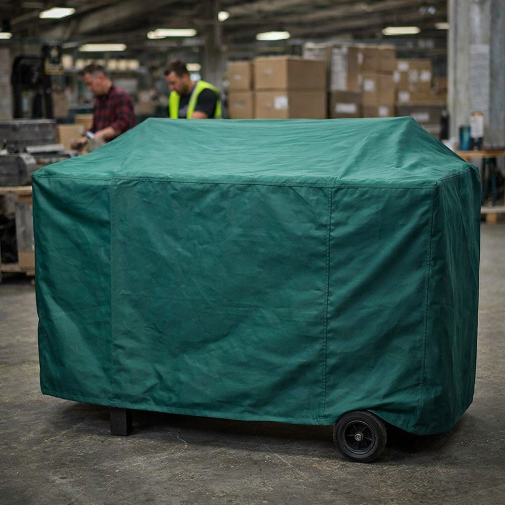 Large Flatbed Barbecue Cover – Green – Super Tough Polyester – Outdoor BBQ Protection