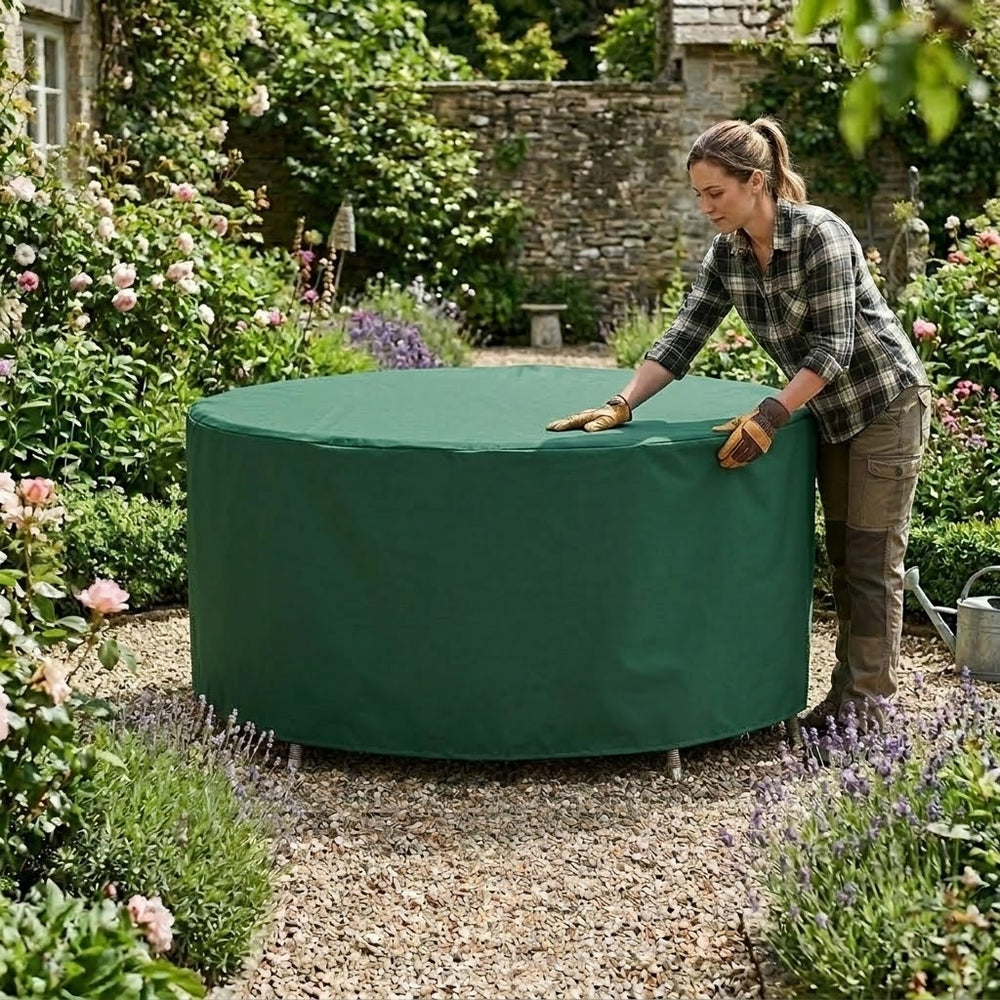 Circular Patio Set Cover – 80cm High – Reversible Polyester – 4 Seat Protection
