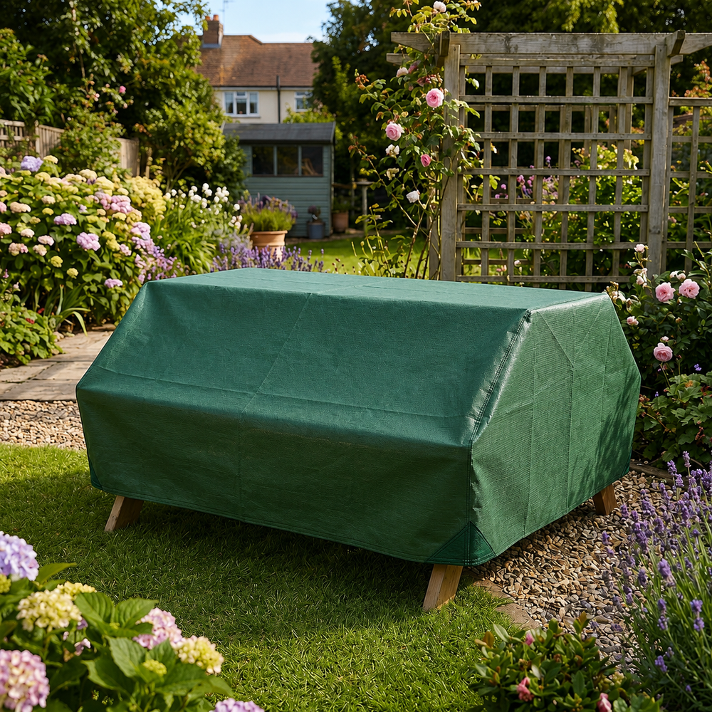 Picnic Table Cover – 6 Seater – Reversible PVC Polyester – Weather Protection