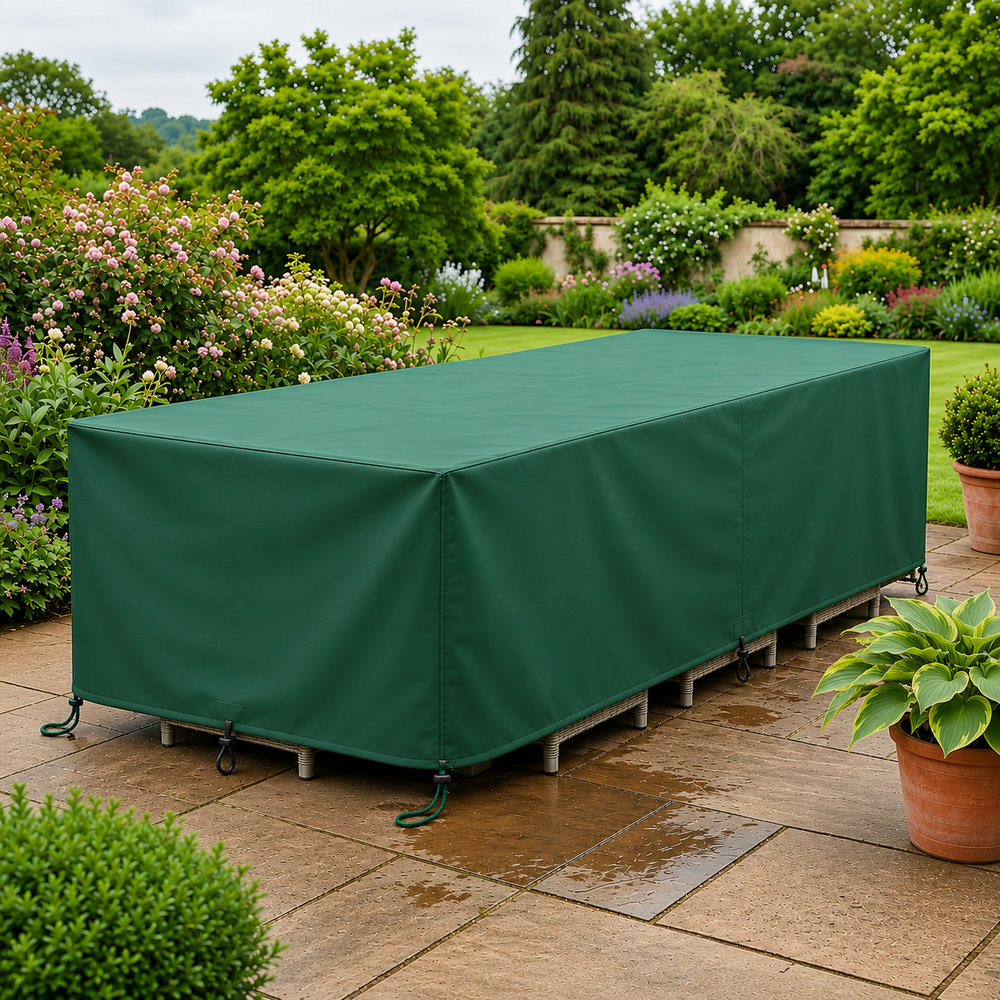 Rectangular Furniture Set Cover – 8-10 Seater Green – Heavy Duty Protection
