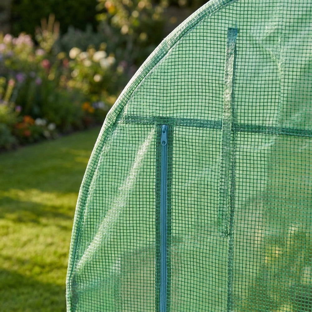4m x 2m Polytunnel with 25mm Frame for Garden Protection - detail view