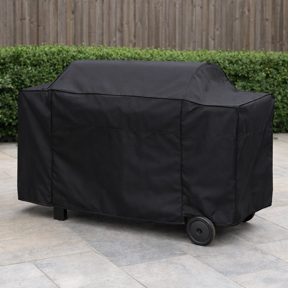 Heavy Duty Large Flatbed Barbecue Cover – Black – Polyethylene Protection – Outdoor Use