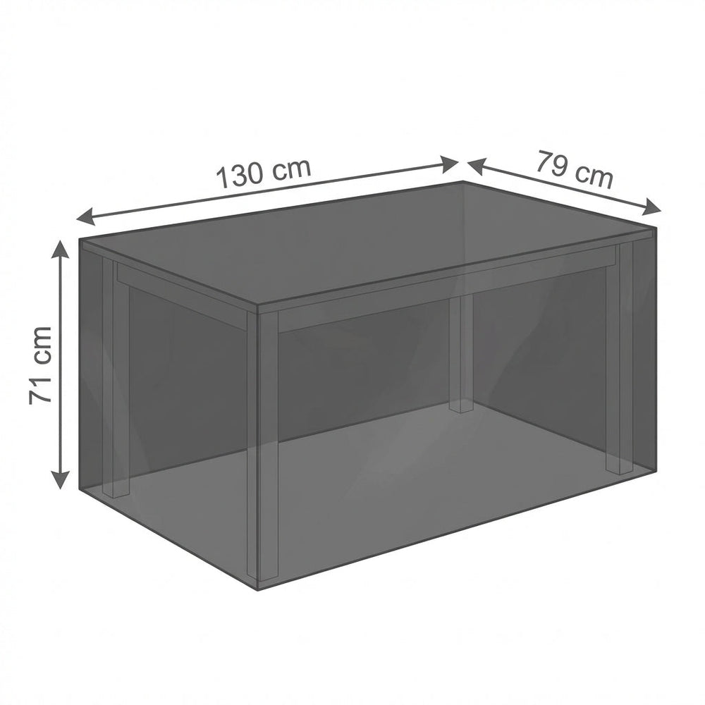 Heavy Duty 4 Seater Rectangular Table Cover – Black – Waterproof Protection – Outdoor Use
