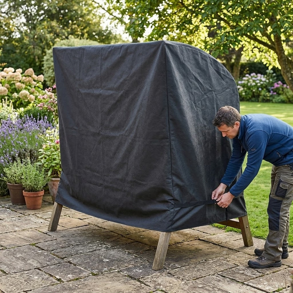 Heavy Duty 2 Seater Swing Seat Cover – Black – Waterproof UV Protection – Outdoor Use