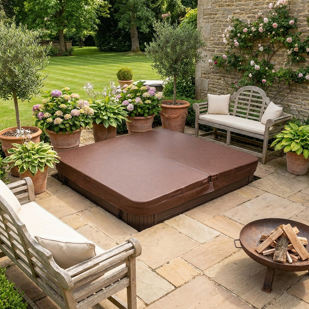Brown Hot Tub Spa Cover for Enhanced Protection and Durability