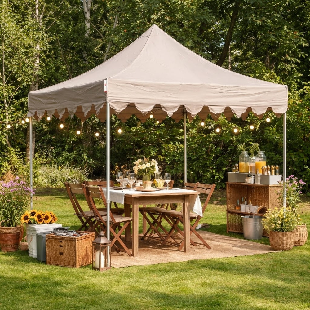 3x3m Moroccan Arch Pop-Up Gazebo | Ornate Valance Wedding & Events Canopy