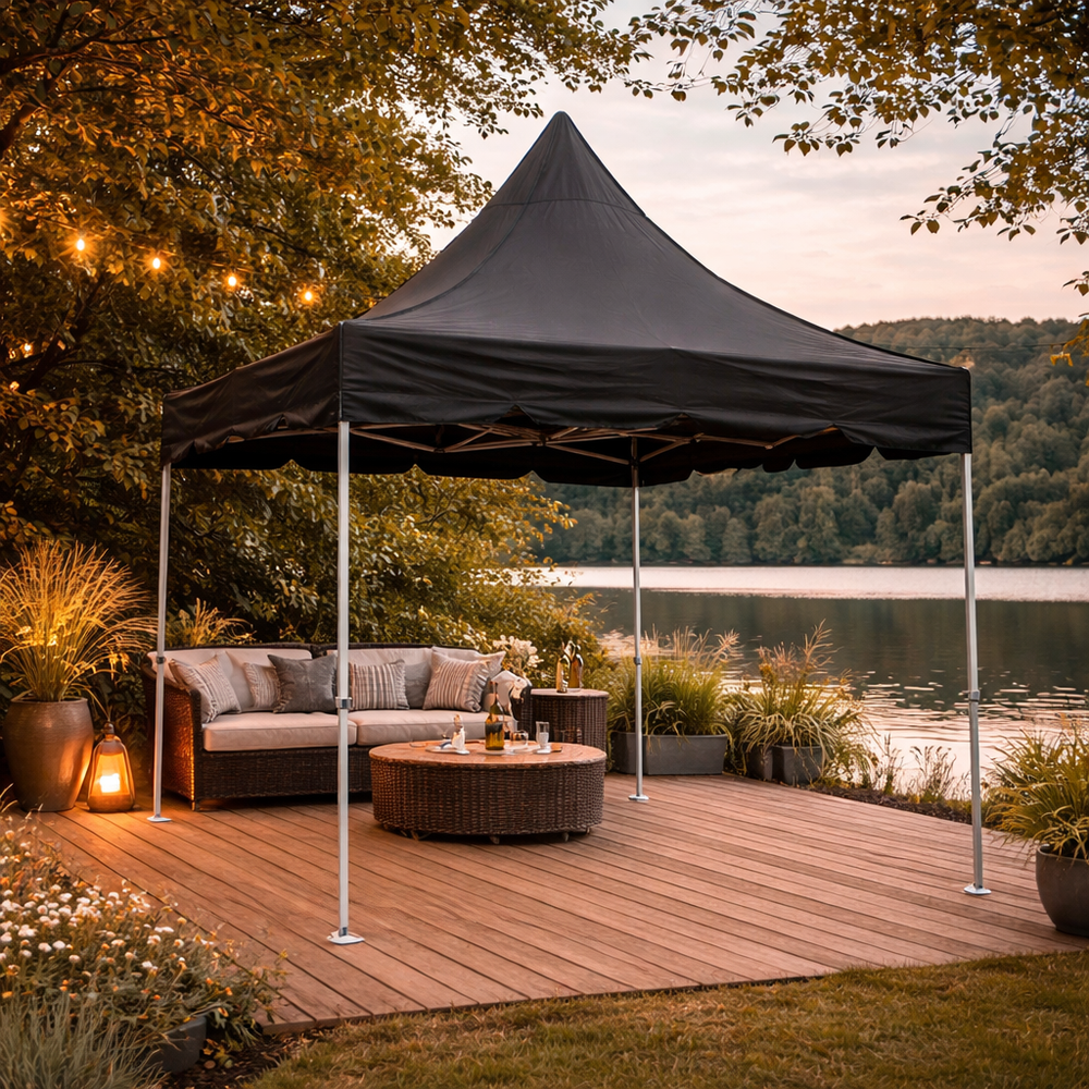3x3m Peak Pagoda Pop-Up Gazebo - Waterproof Aluminium Frame Event Shelter | Quick Assembly