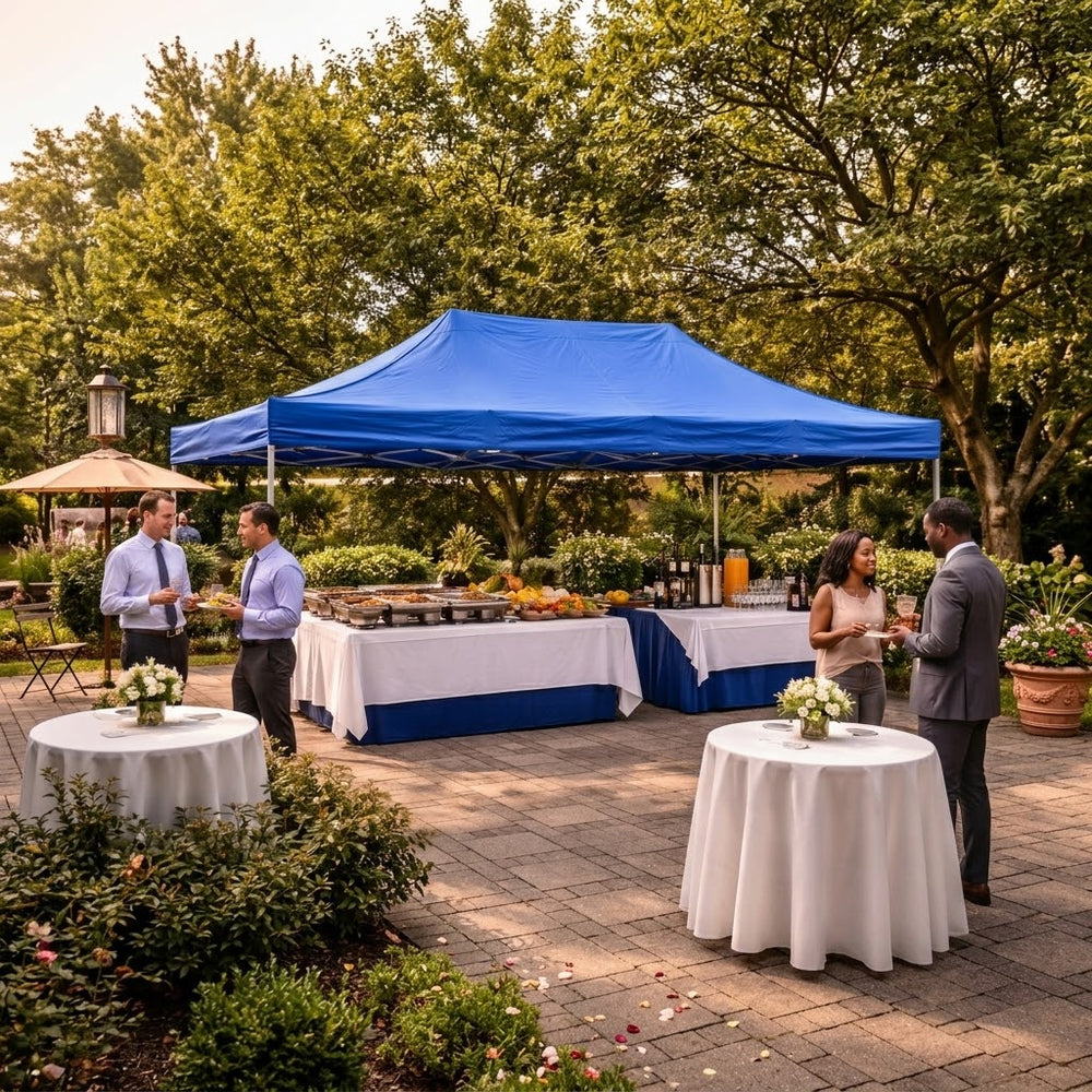 3x4.5m Blue Steel Pop Up Gazebo Waterproof Outdoor