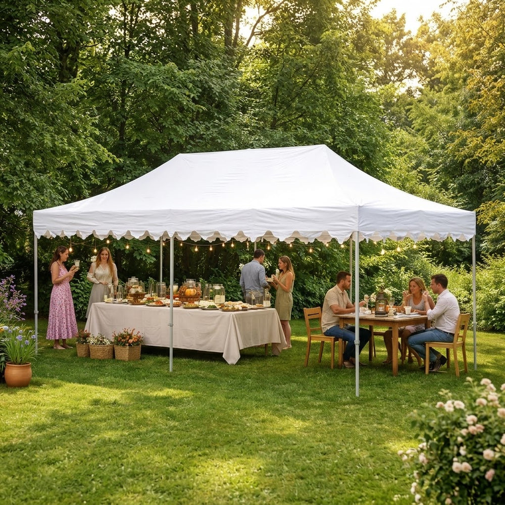 3x6m Moroccan-Inspired Pop-Up Gazebo Canopy Tent – White