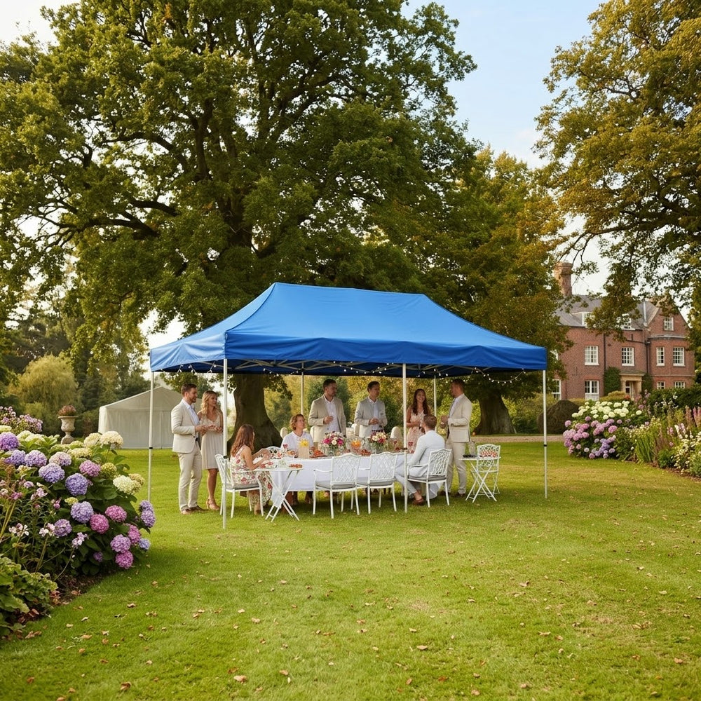 3x6m Professional Pop-Up Gazebo | Blue — Frame & Roof