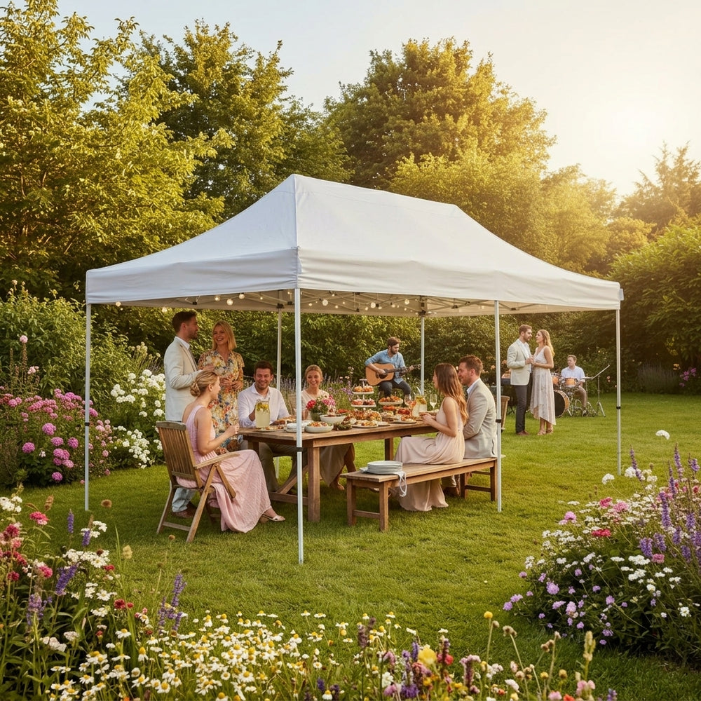 3x6m Professional Pop-Up Gazebo | Silver — Frame & Roof