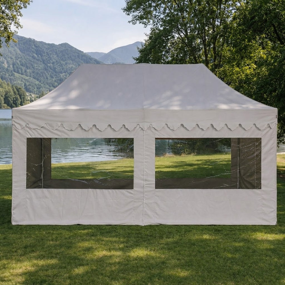 3x6m White Pop-Up Gazebo Tent - Waterproof Outdoor Event Shelter