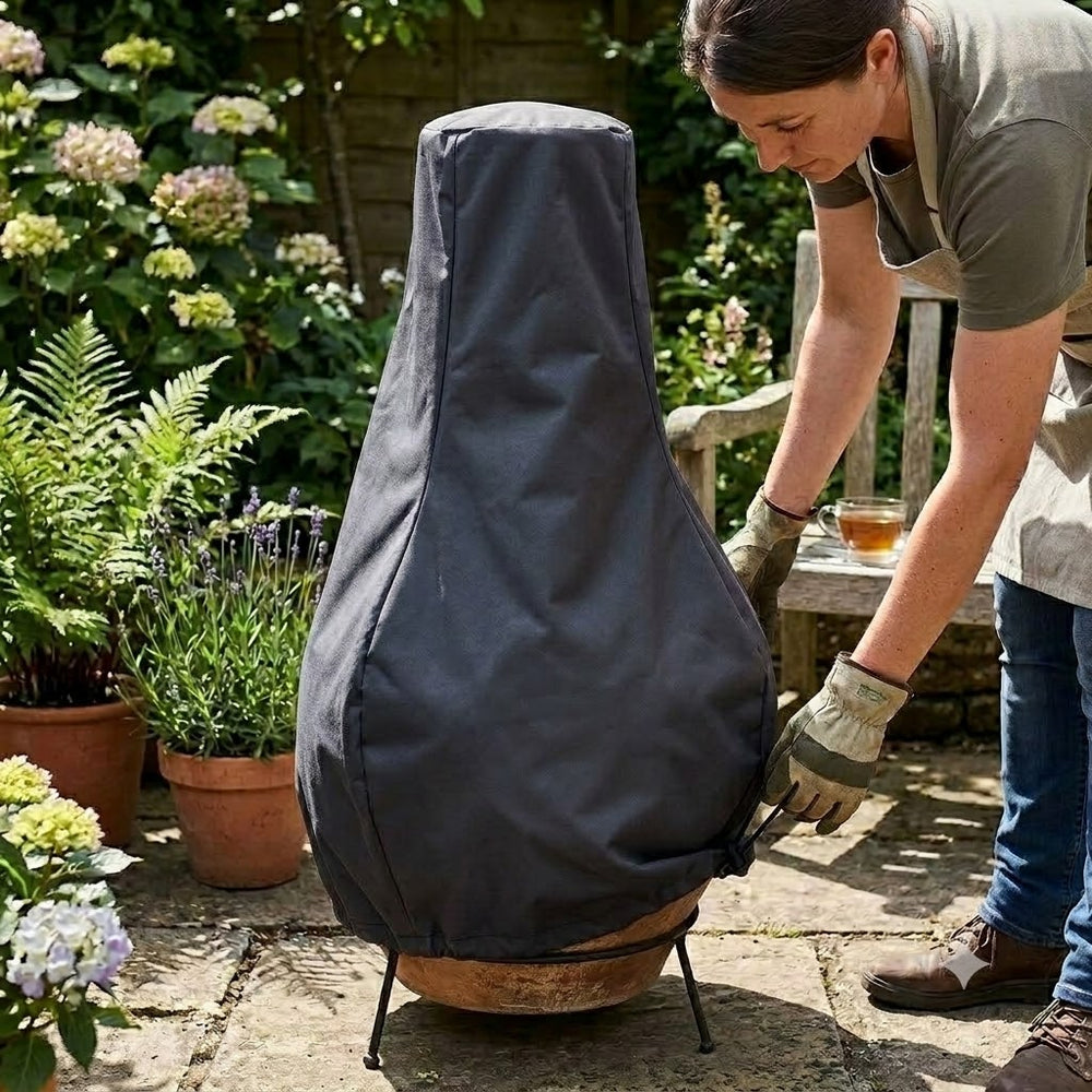 Medium Chimenea Cover – Charcoal – Durable Polyester – All-Weather Protection