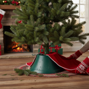 Premium Christmas Tree Stand with Snowflake Design, Water Reservoir, and Easy Assembly for Trees Up to 2m Height