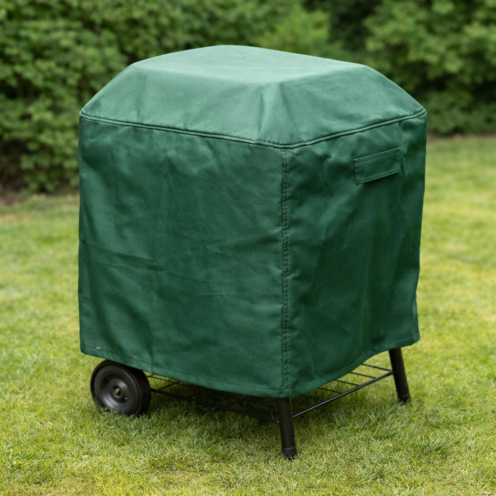 Heavy Duty Square Barbecue Cover – 68x68x74cm Green – Weather Protection