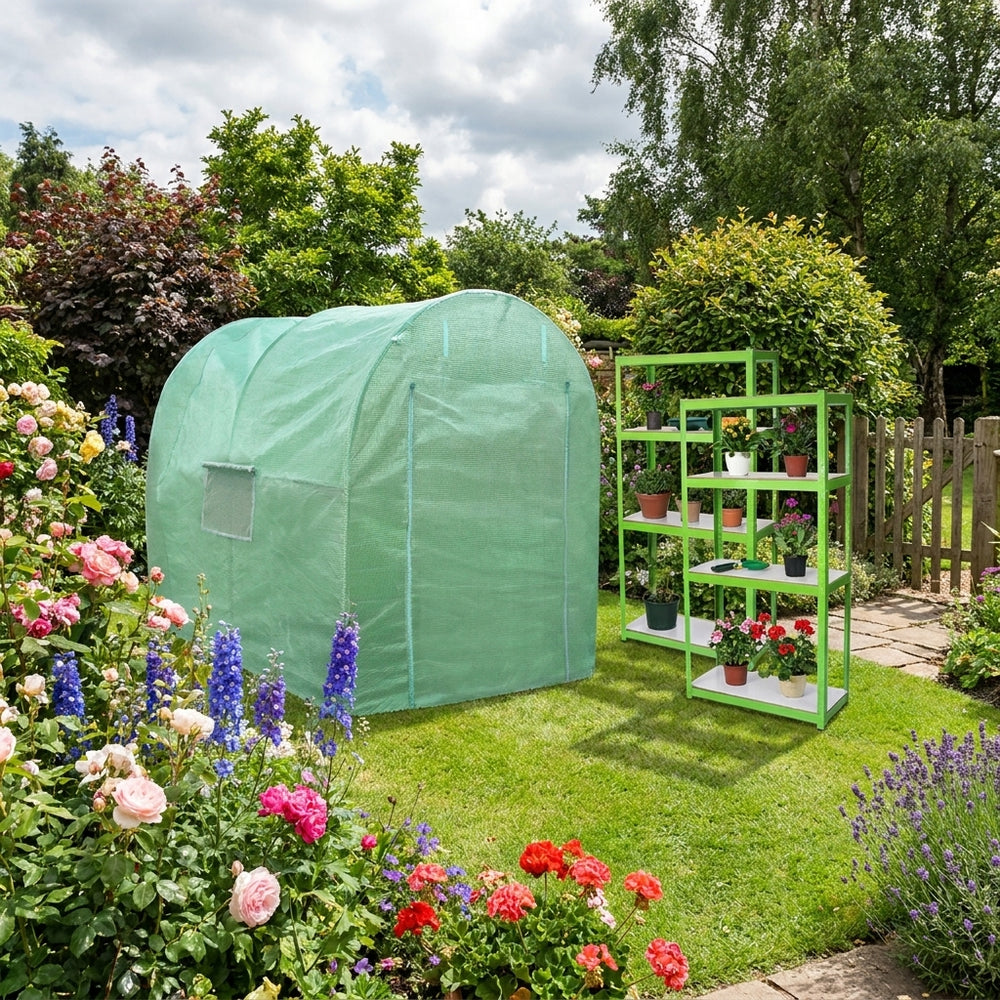 3m x 2m Polytunnel with Racking, 19mm Frame for Garden Use