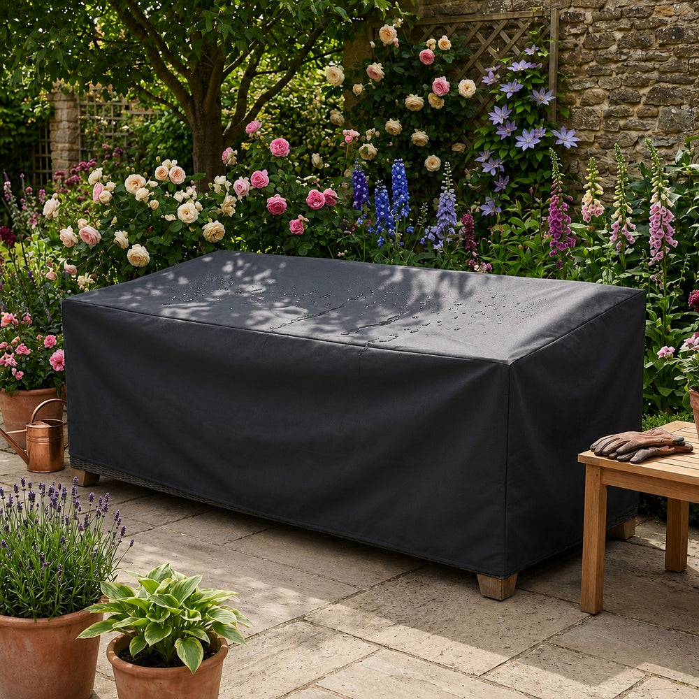 3 Seater Large Sofa Cover – Black – Heavy Duty Weatherproof – Garden Furniture Protection