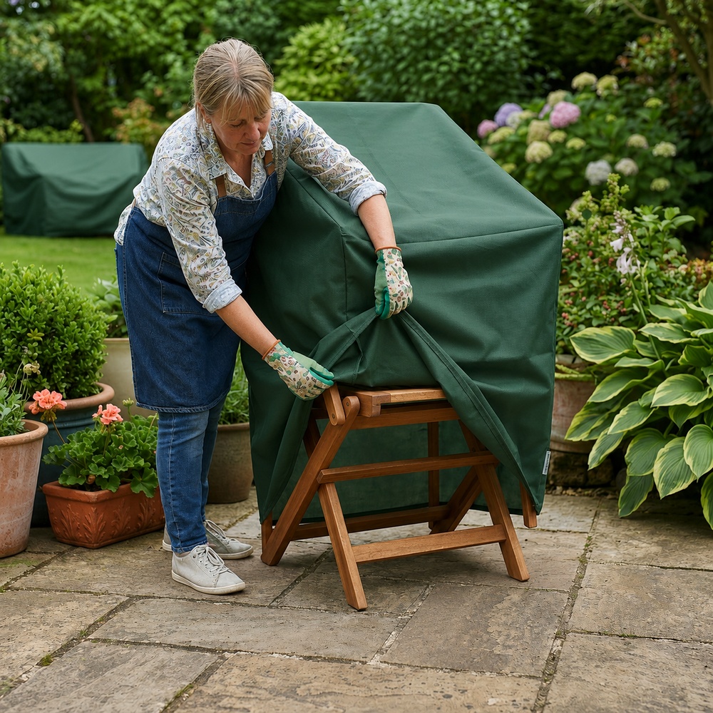 Stacking Chair Cover – Green – Durable Polyester – Outdoor Protection