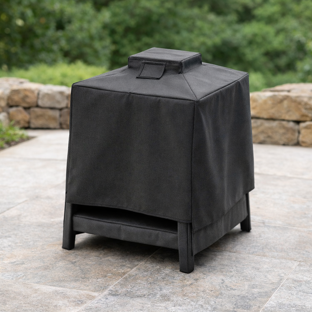 Small Square Fire Pit Cover – Charcoal – Durable Polyester – Outdoor Protection