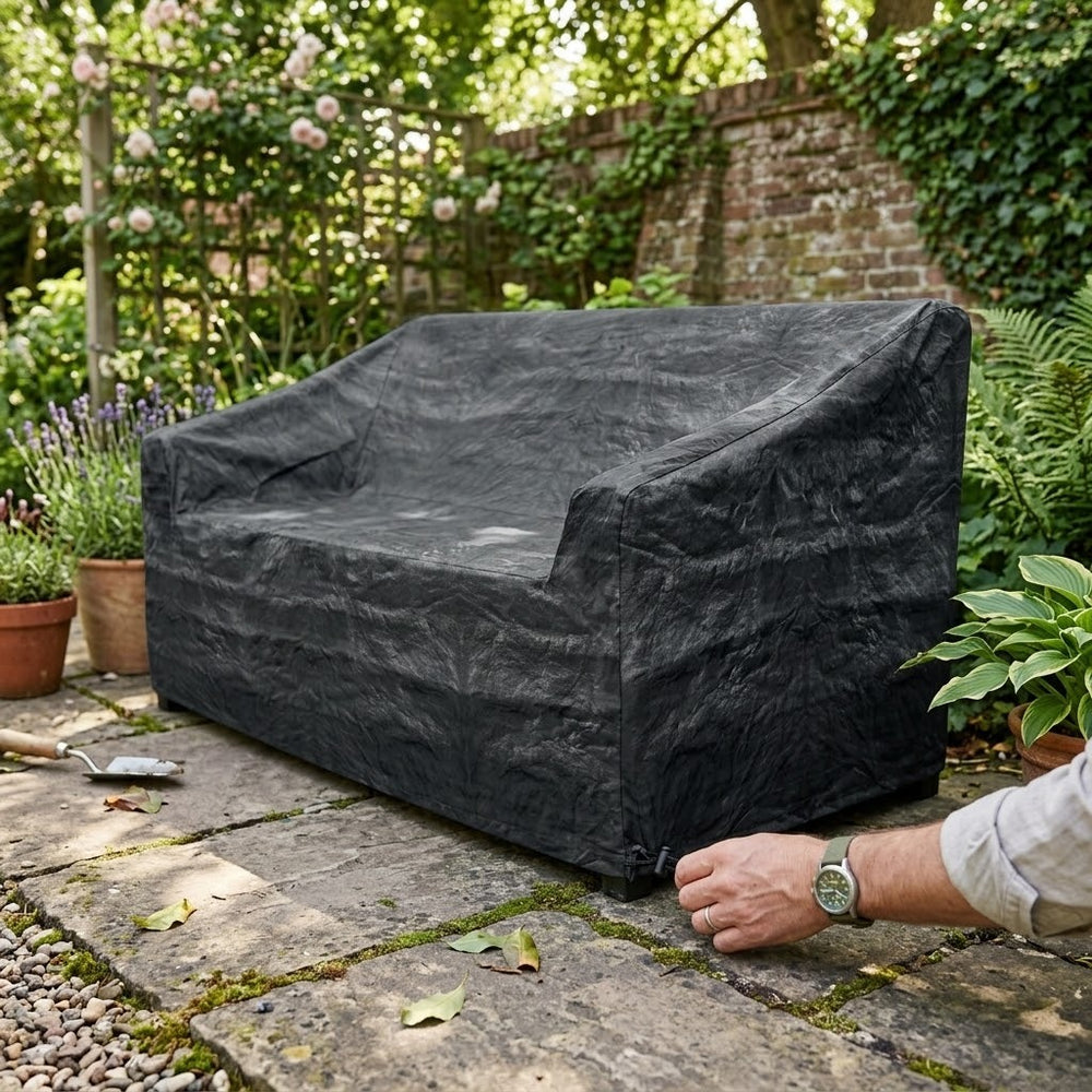3 Seater Sofa Cover – Black – Heavy Duty Waterproof – Outdoor Protection