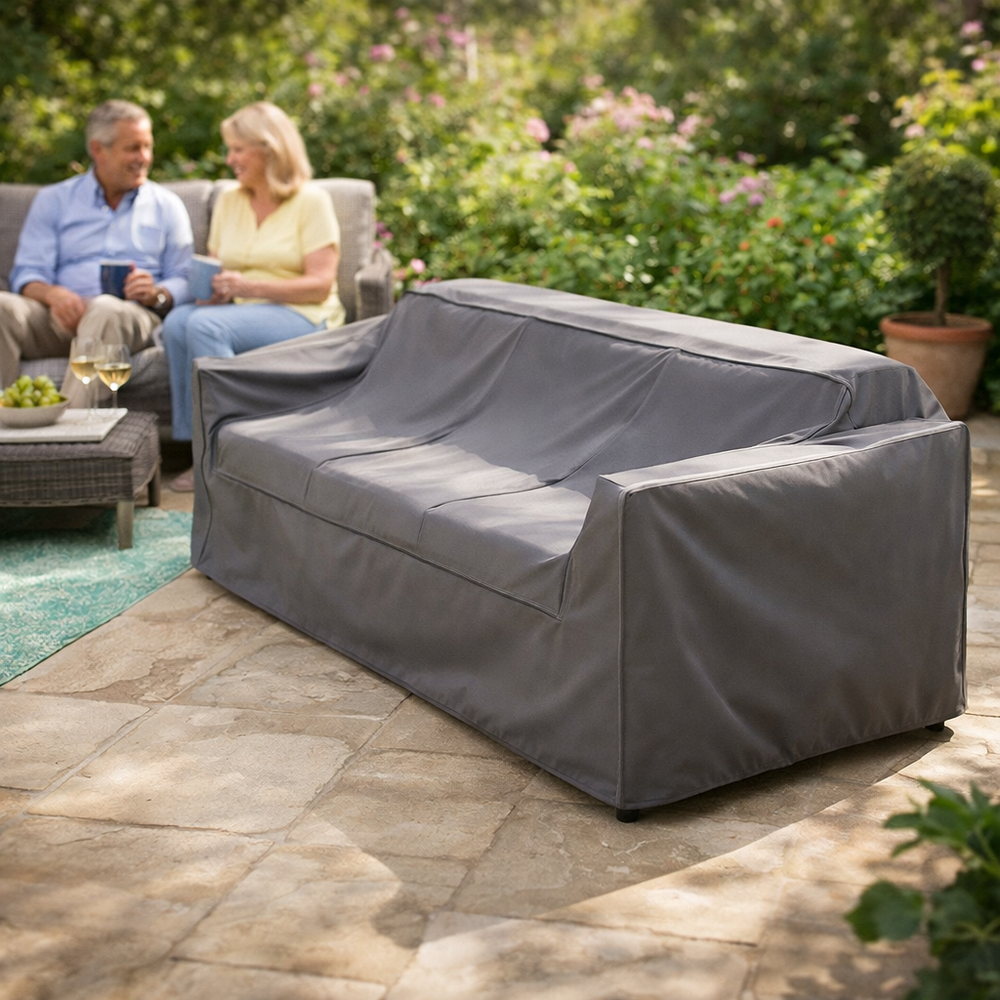 3 Seater Sofa Cover – Large 246cm – Waterproof PVC – Outdoor Furniture Protection