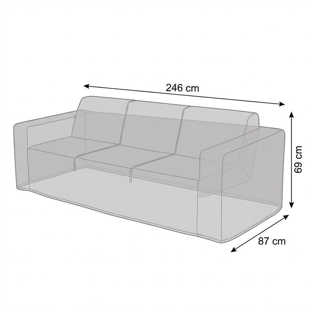 3 Seater Sofa Cover – 246cm – PVC Backed Polyester – Outdoor Protection