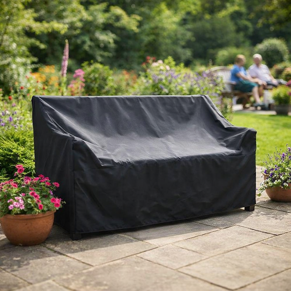 Heavy Duty 3-4 Seater Bench Cover – Black – Polyethylene – Outdoor Protection