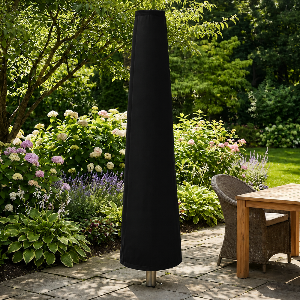 Giant Parasol Cover – Black – Super Tough Waterproof – Outdoor Protection