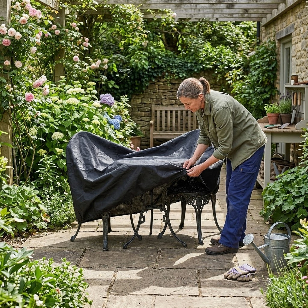 Heavy Duty Bistro Set Cover – 2 Seater – Black – Outdoor Protection
