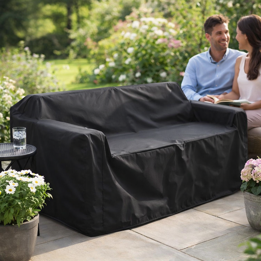 Heavy Duty Sofa Cover – 2-3 Seater – Black – Outdoor Furniture Protection