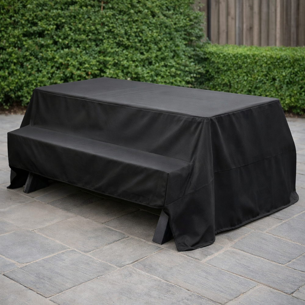 Picnic Table Cover – 8 Seater Black – Super Tough Protection – Outdoor Use