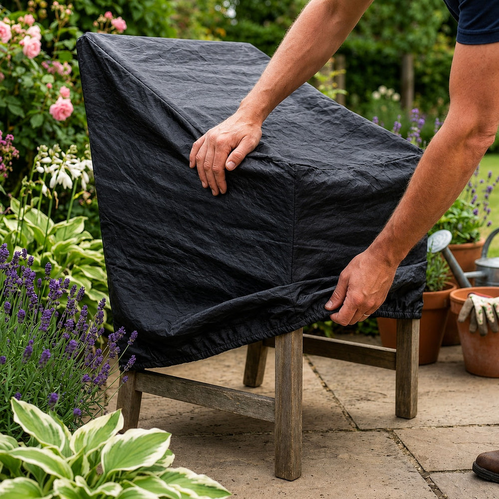 Heavy Duty Armchair Cover – Black – Waterproof Polyethylene – Outdoor Protection
