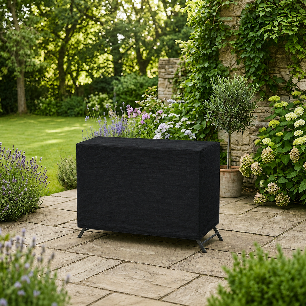 Heavy Duty Bistro Set Cover – 2 Seater – Black Polyethylene – Outdoor Furniture Protection