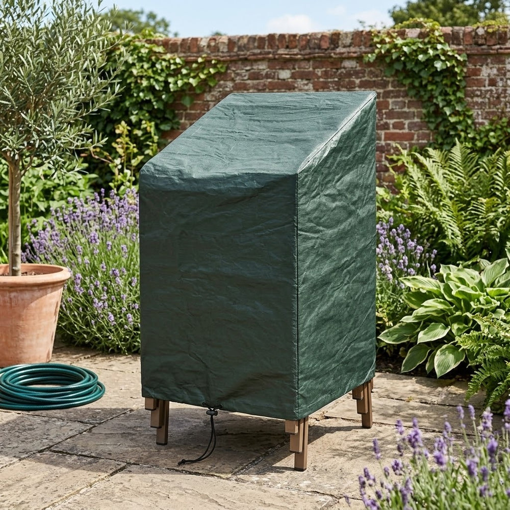 Heavy Duty Stacking Chair Cover – Green – Multi-Layered Polyethylene – Garden Furniture Protection