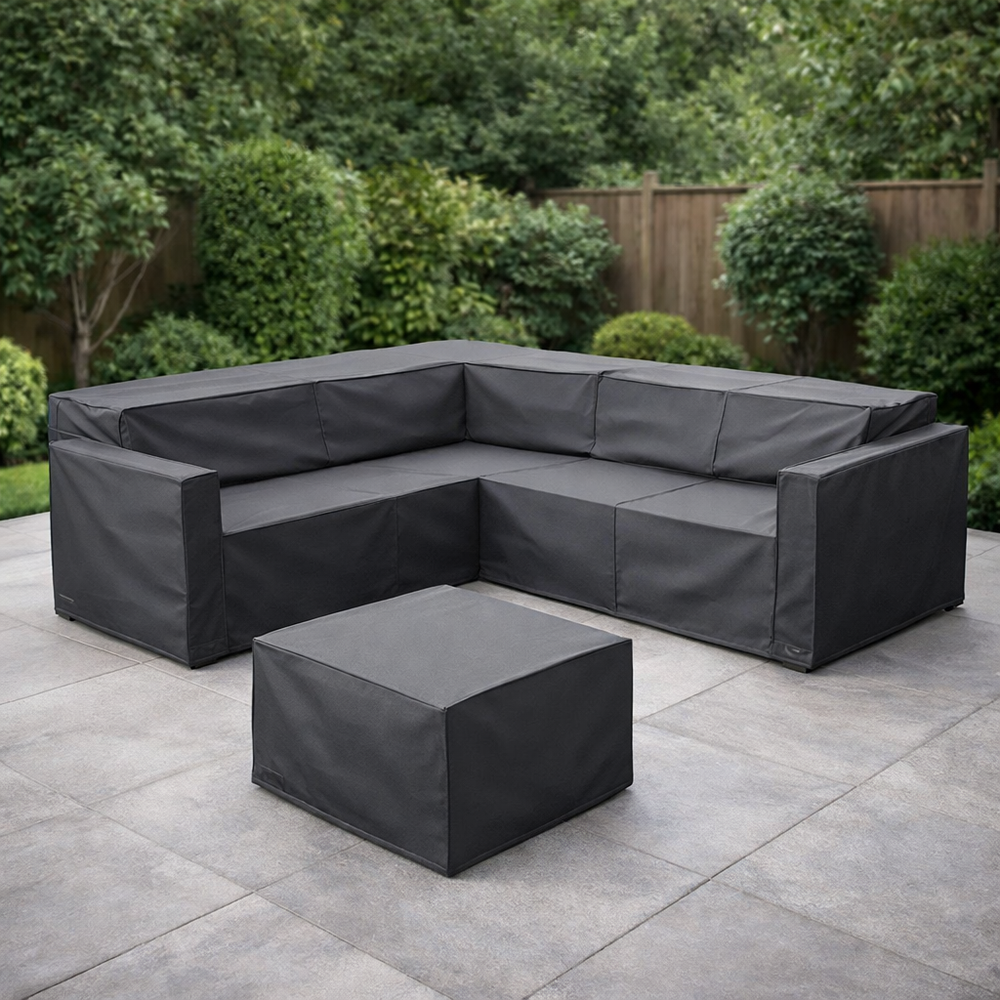 Corner Sofa Set Cover – Large Charcoal – Durable Polyester – Outdoor Protection