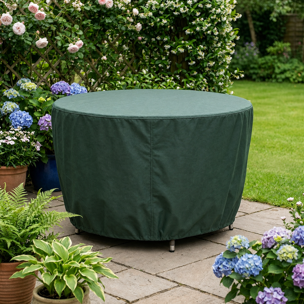 Circular Table Cover – Medium Green – Durable Polyester – Outdoor Protection