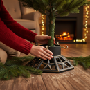 Premium Heavy Duty Cast Iron Octagonal Christmas Tree Stand for Trees up to 8ft with Water Reservoir and Thumb Screws