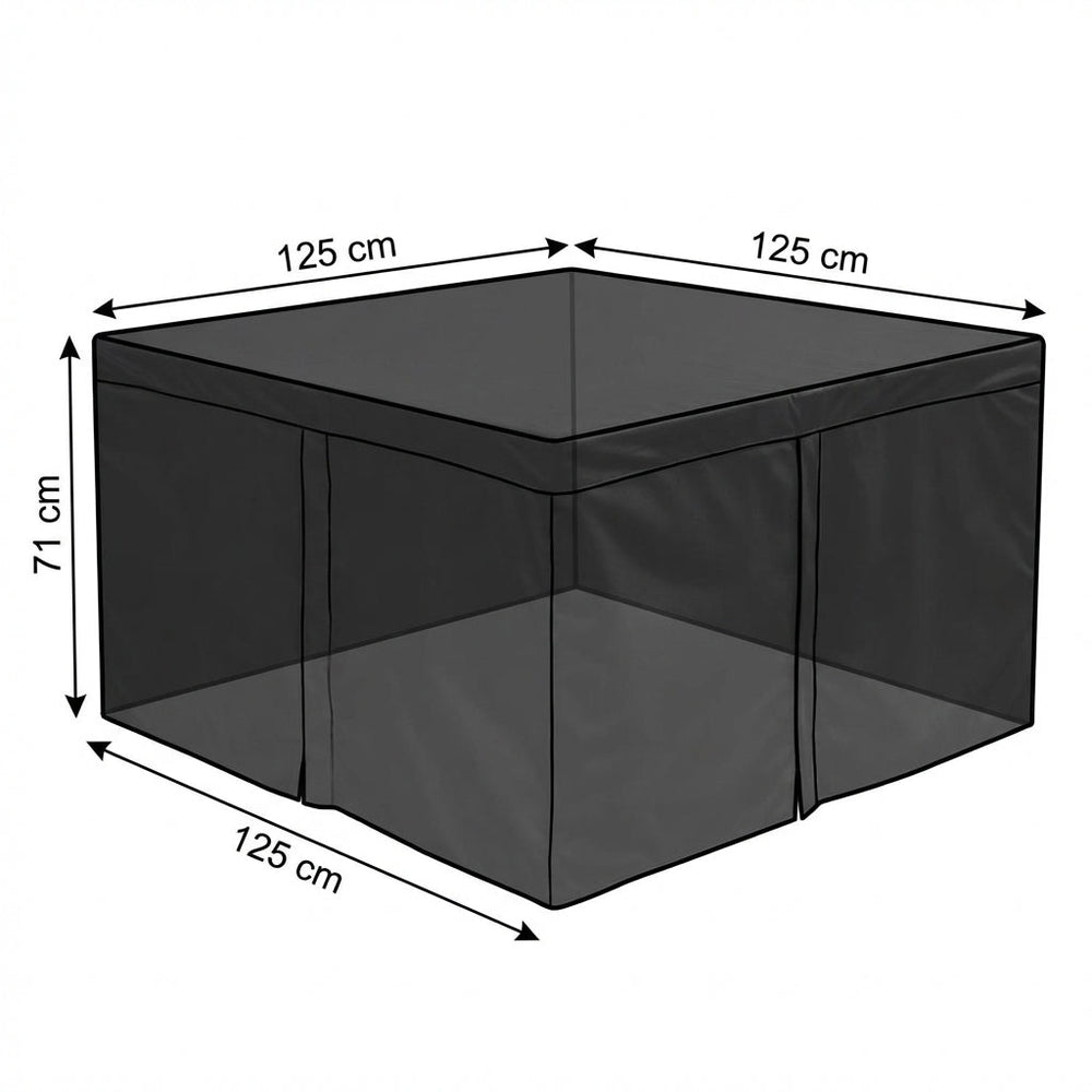 4 Seater Medium Cube Set Cover – Black – Super Tough Waterproof – Outdoor Furniture Protection
