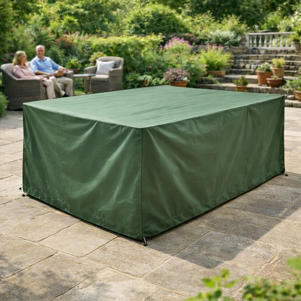 Rectangular Patio Set Cover – 8 Seat Green – Durable Polyester – Outdoor Protection
