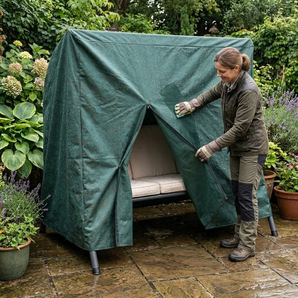 3 Seater Swing Seat Cover – Green – Super Tough Waterproof – Outdoor Protection